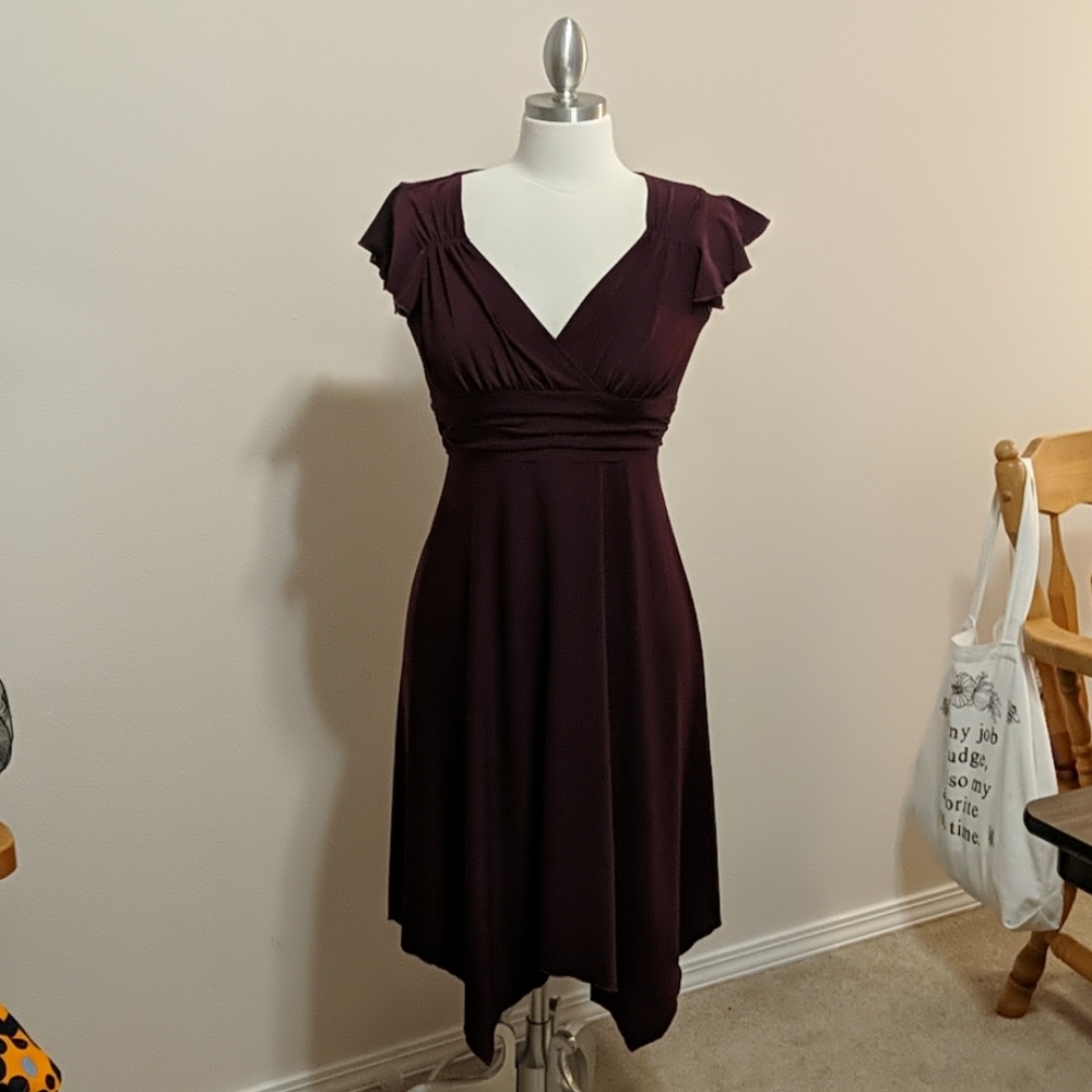 Lavender short sleeved midi dress